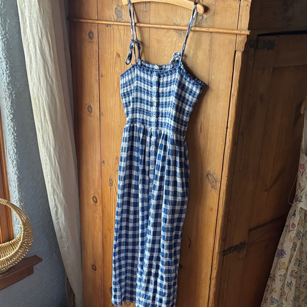 Aerie Navy and White Checkered Sundress - Picture 2 of 8
